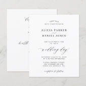 予算テンプレート　白黒の結婚式招待状 (正面/裏面)