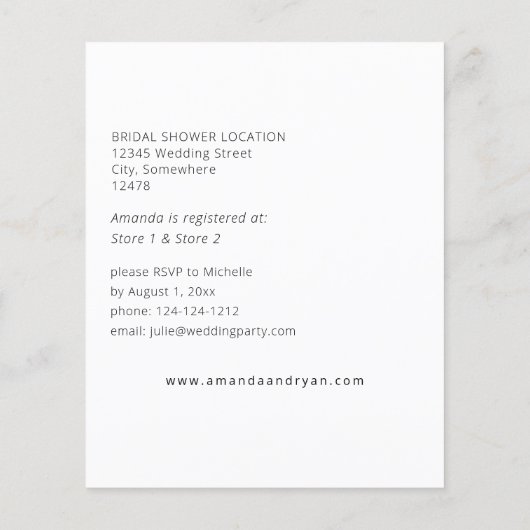 予算デイジーホワイトフローラブライダルシャワー (裏面)