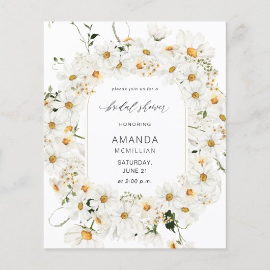 予算デイジーホワイトフローラブライダルシャワー (正面)