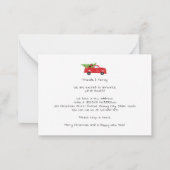 予算デッキニューホールクリスマストラック移動 ノートカード (裏面)