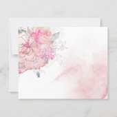 予算デリケートなフローラ結婚式招待状。 (裏面)