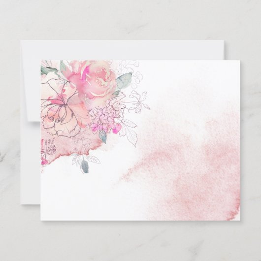 予算デリケートなフローラ結婚式招待状。 (裏面)