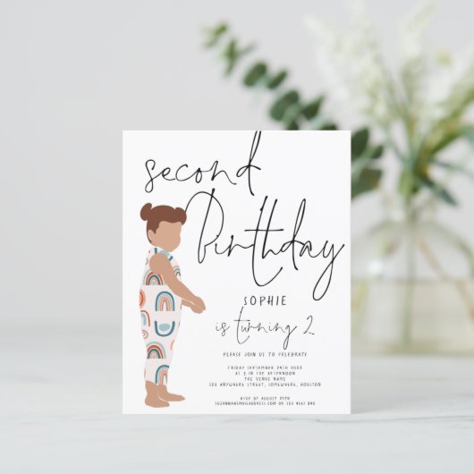 予算トレンディースクリプトガール2nd誕生日招待状 (スタンド正面)