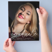 予算トレンディースクリプト写真の卒業発表 チラシ (手)