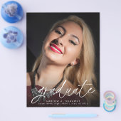 予算トレンディースクリプト写真の卒業発表 チラシ (シングル)