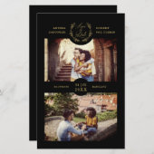 予算トレンディーブランチ黒パーソナライズされた2枚の写真 (正面/裏面)