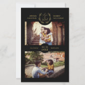 予算トレンディーブランチ黒パーソナライズされた2枚の写真 (正面)