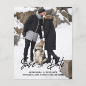 予算トレンディーモダンタイポグラフィ写真婚約 (正面)