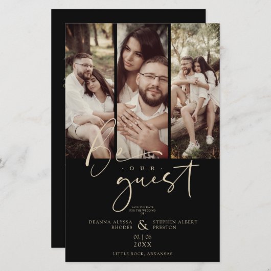 予算トレンディーモダン3結婚の写真の校合 (正面/裏面)