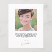 予算トレンディー手書き卒業ありがとう (裏面)