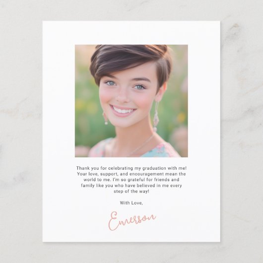 予算トレンディー手書き卒業ありがとう (裏面)