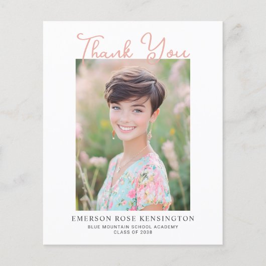 予算トレンディー手書き卒業ありがとう (正面)