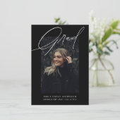 予算トレンディー書道3枚の写真卒業 招待状 (スタンド正面)