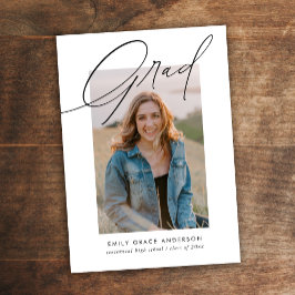 予算トレンディー書道3枚の写真卒業 案内状