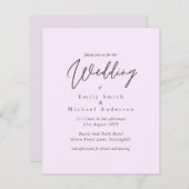 予算トレンドカラーピンクの結婚式の招待 (正面/裏面)