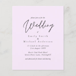 予算トレンドカラーピンクの結婚式の招待