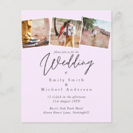 予算トレンドカラーピンクの結婚式の招待