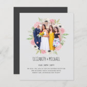 予算トレンド写真ウェディングレセプション招待状 (正面/裏面)