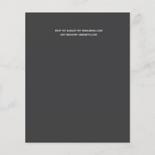 予算トレンド写真ウェディングレセプション招待状 (裏面)