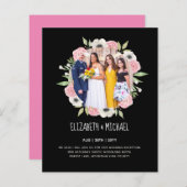 予算トレンド写真ウェディングレセプション招待状 (正面/裏面)