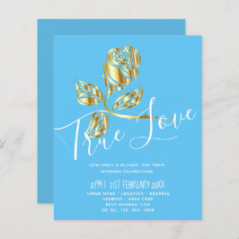 予算トレンド真の愛の金ゴールドバラ結婚式の招待