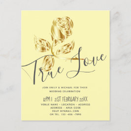 予算トレンド真の愛の金ゴールドバラ結婚式の招待