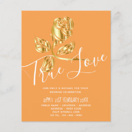 予算トレンド真の愛の金ゴールドバラ結婚式の招待