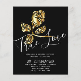 予算トレンド真の愛の金ゴールドバラ結婚式の招待