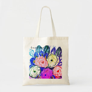 予算トートグリーンとオレンジローズ、 トートバッグ