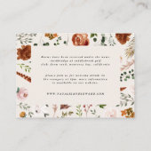 予算ナチュラルスタング錆フローラエレガントな結婚式 エンクロージャーカード (裏面)
