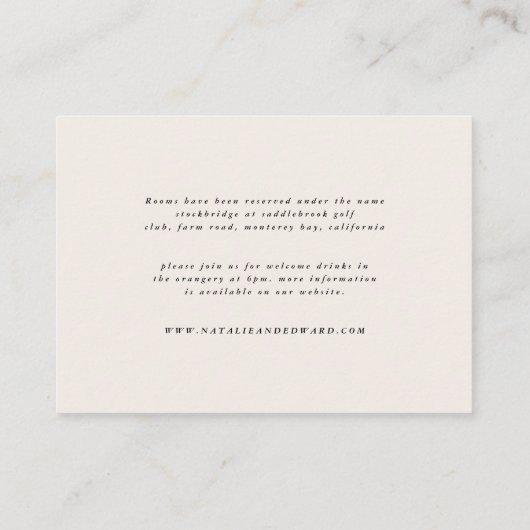 予算ナチュラルスタング錆フローラエレガントな結婚式 エンクロージャーカード (裏面)