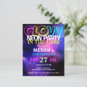 予算ネオングロー10代の誕生日パーティーの招待 (スタンド正面)