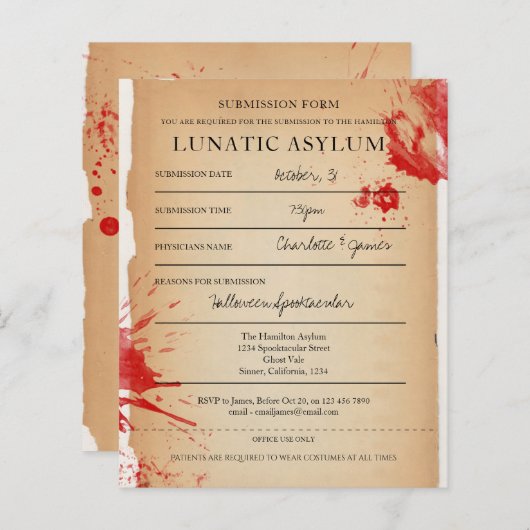 予算ノベルティハローウィンパーティ精神科病院 (正面/裏面)