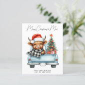 予算ハイランドカウトラックヴィンテージクリスマスカード (スタンド正面)