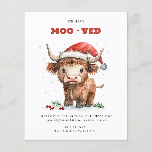 予算ハイランド牛の新しい住所メリークリスマス (正面)