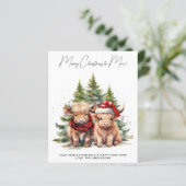 予算ハイランド牛2025カレンダークリスマスカード (スタンド正面)