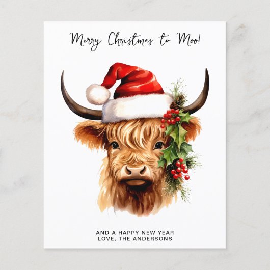 予算ハイランド牛2025カレンダーメリークリスマス (正面)