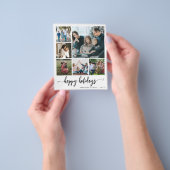予算ハッピーホリデー写真コラージグリーティングカード チラシ (手)