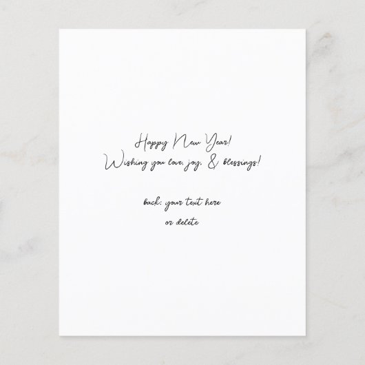 予算ハッピー新年ミニマリストシック写真4 Vert (裏面)