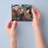 予算ハッピー新年ミニマルなシック写真3 チラシ (手)