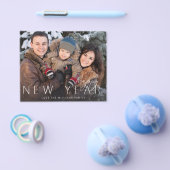 予算ハッピー新年ミニマルなシック写真3 チラシ (シングル)