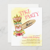 予算ハワイアンティキパーティの招待状 (正面/裏面)