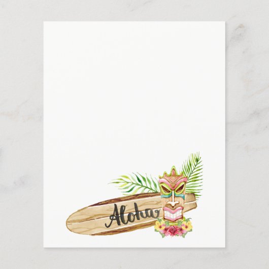 予算ハワイアンティキパーティの招待状 (裏面)