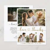 予算ハートスクリプト結婚写真のサンキューカード (正面/裏面)