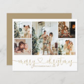 予算ハートスクリプト金ゴールドクリスマス5フォトホリデー (正面/裏面)