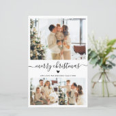 予算ハートスクリプト3フォトコラージクリスマスカード (スタンド正面)