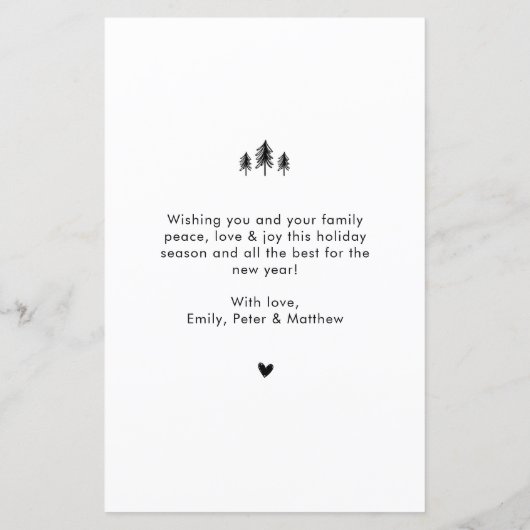 予算ハートスクリプト3フォトコラージクリスマスカード (裏面)