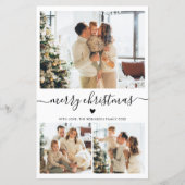 予算ハートスクリプト3フォトコラージクリスマスカード (正面)