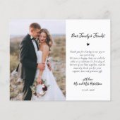 予算ハートフォトコラージュ結婚のサンキューカード (裏面)