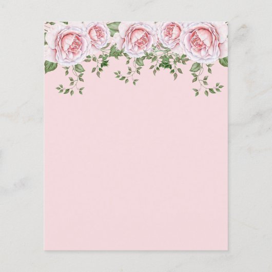 予算ハートフォトピンクフローラ結婚式招待状 (裏面)